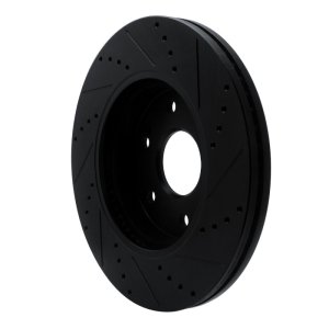 Cadillac Escalade ESV Brake Rotor (1) - Front Left - R1 Concepts - Drilled & Slotted - Black - `19-`26